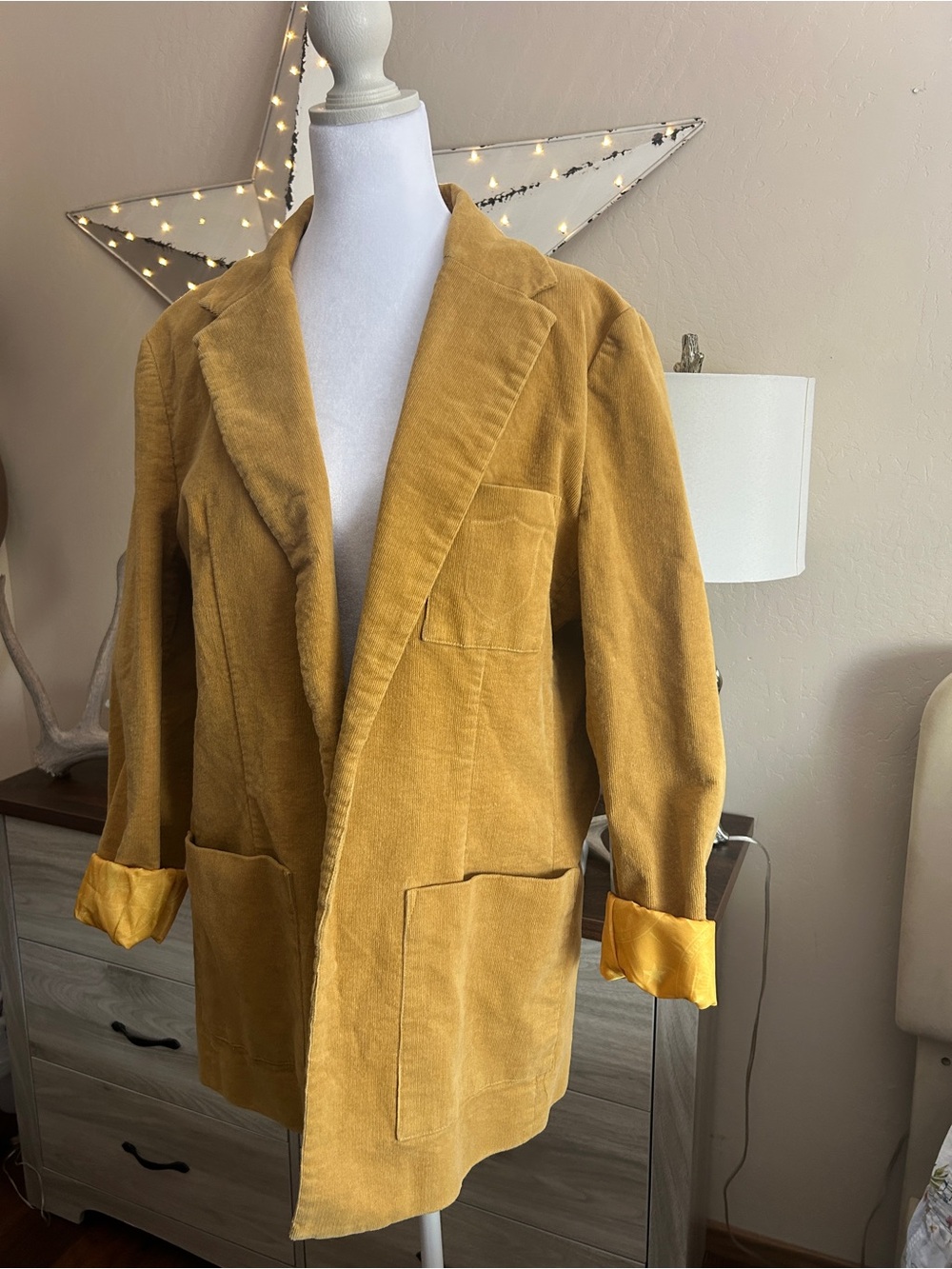BlackMilk x Harry Potter Hufflepuff Mustard Corduroy Longline Blazer